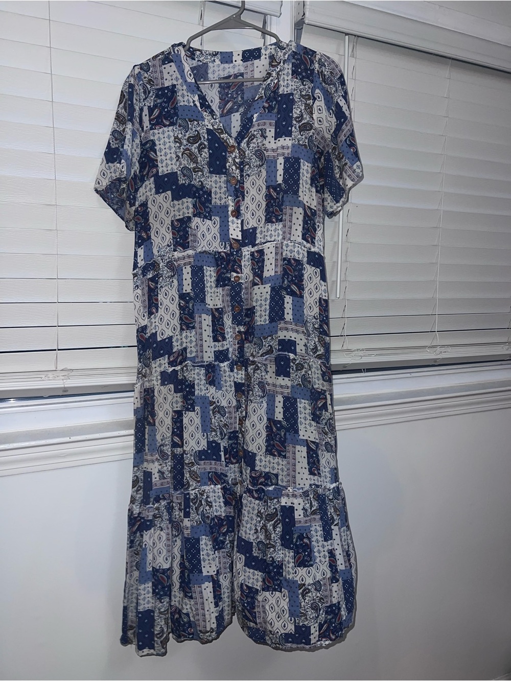 Roolee blue Patchwork cotton Dress -